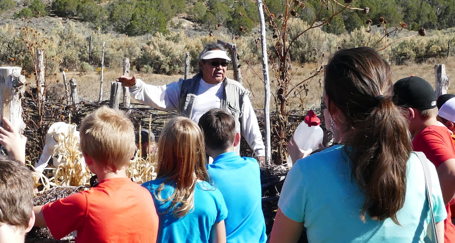 School children learning about Hopi farming.